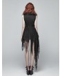 Punk Rave Black Gothic Dark Lace Asymmetric Vest for Women