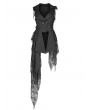 Punk Rave Black Gothic Dark Lace Asymmetric Vest for Women