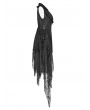 Punk Rave Black Gothic Dark Lace Asymmetric Vest for Women