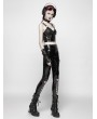 Punk Rave Black Gothic Punk Pressure Latex Trousers for Women