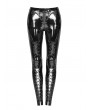 Punk Rave Black Gothic Punk Pressure Latex Trousers for Women