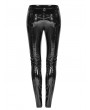 Punk Rave Black Gothic Punk Pressure Latex Trousers for Women