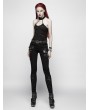 Punk Rave Black Gothic Punk Broken Hole Chain Tank Top for Women