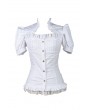 Pentagramme White Short Sleeves Gothic Cap Blouse for Women