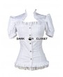 Pentagramme White Short Sleeves Gothic Cap Blouse for Women