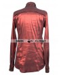 Pentagramme Wine Red Pattern Long Sleeves Ruffle Gothic Blouse for Men