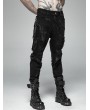 Punk Rave Black Gothic Punk Broken Hole Net Trousers for Men