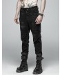 Punk Rave Black Gothic Punk Broken Hole Net Trousers for Men