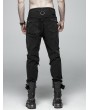 Punk Rave Black Gothic Punk Broken Hole Net Trousers for Men