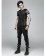 Punk Rave Black Gothic Punk Broken Hole Net Trousers for Men