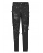 Punk Rave Black Gothic Punk Broken Hole Net Trousers for Men