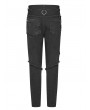 Punk Rave Black Gothic Punk Broken Hole Net Trousers for Men