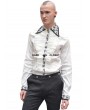 Pentagramme White Pattern Long Sleeves Ruffle Gothic Blouse for Men