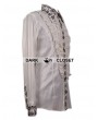 Pentagramme White Pattern Long Sleeves Ruffle Gothic Blouse for Men