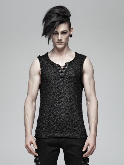 Punk Rave Black Gothic Punk Tank Top for Men