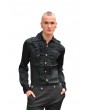 Pentagramme Black Pattern Long Sleeves Ruffle Gothic Blouse for Men