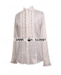 Pentagramme White Long Sleeves Gothic Blouse for Men