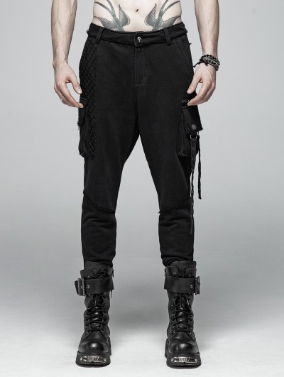 Punk Rave Black Gothic Punk Dark Knit Trousers for Women