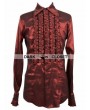 Pentagramme Wine Red Long Sleeves Gothic Blouse for Men