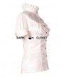 Pentagramme White High Collar Short Sleeves Lace Womens Gothic Blouse
