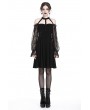 Dark in Love Elegant Black Gothic Lace Off-the-Shoulder Party Dress