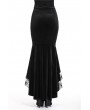 Dark in Love Black Gothic Velvet Long Fishtail skirt