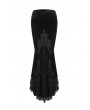 Dark in Love Black Gothic Velvet Long Fishtail skirt