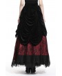 Dark in Love Romantic Gothic Black Red Velvet Lace Long Skirt