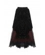 Dark in Love Romantic Gothic Black Red Velvet Lace Long Skirt