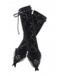 Dark in Love Black Gothic Velvet Lace-up Gloves