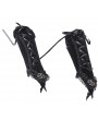 Dark in Love Black Gothic Velvet Lace-up Gloves