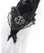 Dark in Love Black Gothic Velvet Lace-up Gloves