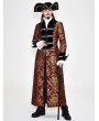 Devil Fashion Vintage Red Gothic Pirate Long Coat for Men