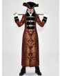 Devil Fashion Vintage Red Gothic Pirate Long Coat for Men