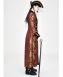 Devil Fashion Vintage Red Gothic Pirate Long Coat for Men