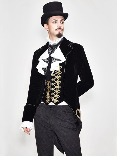 Devil Fashion Black Vintage Gothic Stage Performance Party Tail Coat for Men