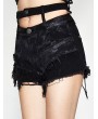 Devil Fashion Do Old Gothic Punk Jeans Shorts for Women 