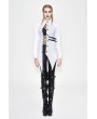 Devil Fashion White Street Gothic Punk Irregular Blouse for Women