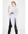 Devil Fashion White Street Gothic Punk Irregular Blouse for Women