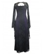 Devil Fashion Black and Purple Romantic Gothic Lace Sexy Maxi Dress