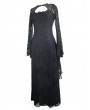 Devil Fashion Black and Purple Romantic Gothic Lace Sexy Maxi Dress