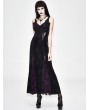 Eva Lady Black and Purple Sexy Gothic Lace Maxi Formal Dress