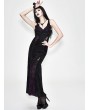 Eva Lady Black and Purple Sexy Gothic Lace Maxi Formal Dress