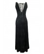 Eva Lady Black and Purple Sexy Gothic Lace Maxi Formal Dress