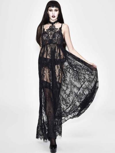 black lace gothic dress
