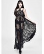 Eva Lady Black Romantic Sexy Gothic Lace Long Sheer Dress