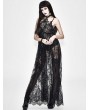 Eva Lady Black Romantic Sexy Gothic Lace Long Sheer Dress