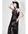 Eva Lady Black Romantic Sexy Gothic Lace Long Sheer Dress