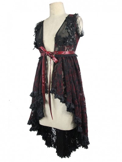 Eva Lady Red Romantic Sexy Gothic Lace Dress Top for Women -  DarkinCloset.com