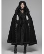 Punk Rave Black Gothic Vintage Morticia Addams Winter Warm Long Coat for Women